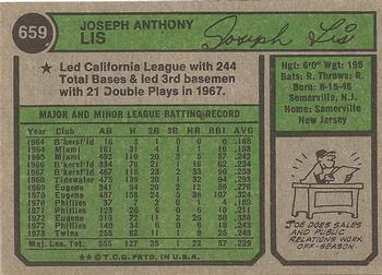 Joe Lis  baseball card collectible - Main Image 2