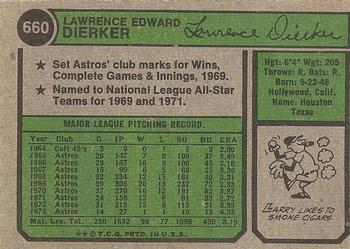 Larry Dierker  baseball card collectible - Main Image 2