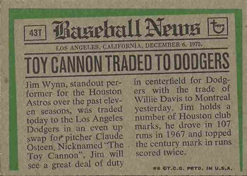 Jim Wynn  baseball card collectible - Main Image 2