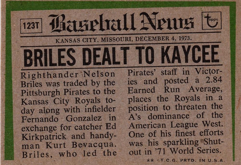 Nelson Briles  baseball card collectible - Main Image 2