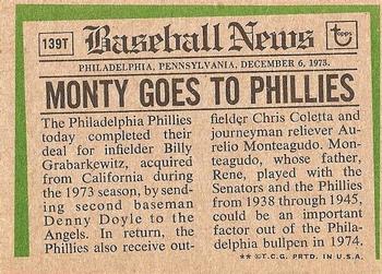 Aurelio Monteagudo  baseball card collectible - Main Image 2