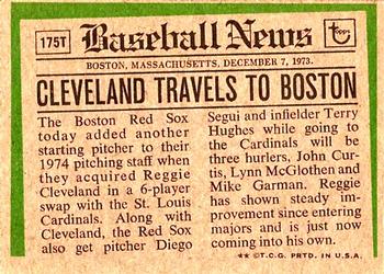 Reggie Cleveland  baseball card collectible - Main Image 2