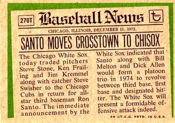 Ron Santo  baseball card collectible - Main Image 2