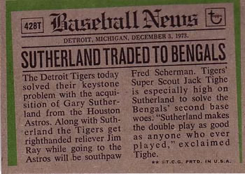 Gary Sutherland  baseball card collectible - Main Image 2