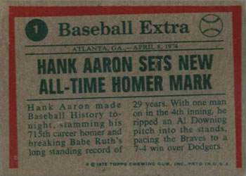 Hank Aaron  baseball card collectible - Main Image 2