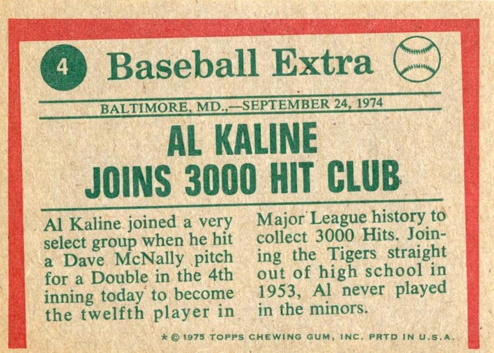 Al Kaline  baseball card collectible - Main Image 2