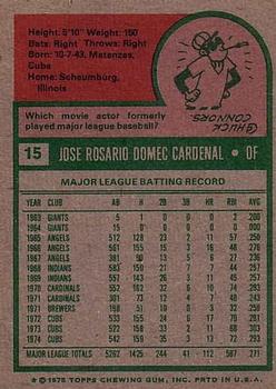 Jose Cardenal  baseball card collectible - Main Image 2