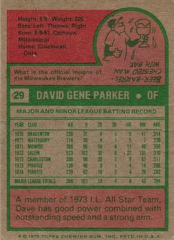 Dave Parker  baseball card collectible - Main Image 2
