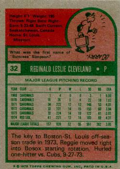 Reggie Cleveland  baseball card collectible - Main Image 2
