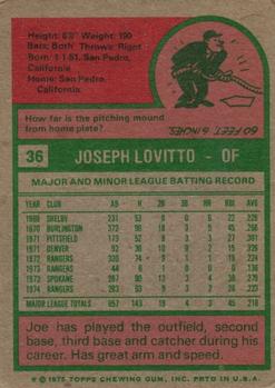Joe Lovitto  baseball card collectible - Main Image 2