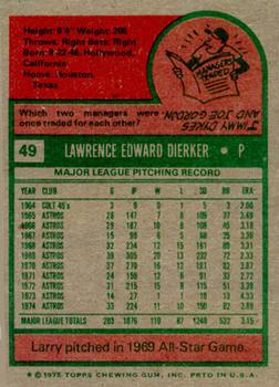 Larry Dierker  baseball card collectible - Main Image 2