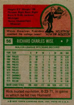 Rick Wise  baseball card collectible - Main Image 2