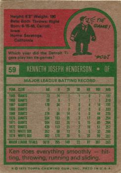 Ken Henderson  baseball card collectible - Main Image 2