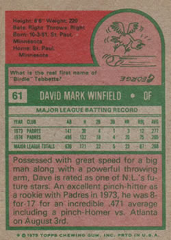 Dave Winfield  baseball card collectible - Main Image 2
