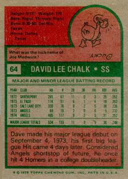 Dave Chalk  baseball card collectible - Main Image 2