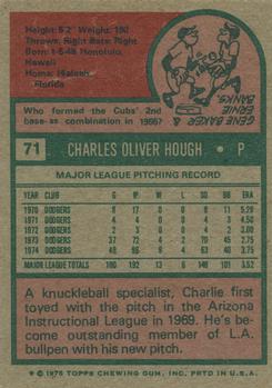 Charlie Hough  baseball card collectible - Main Image 2