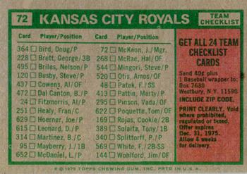 Kansas City Royals / Jack McKeon  baseball card collectible - Main Image 2