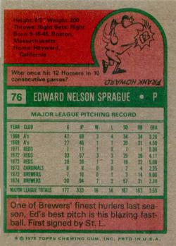 Ed Sprague  baseball card collectible - Main Image 2