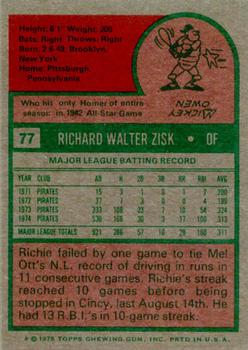 Richie Zisk  baseball card collectible - Main Image 2
