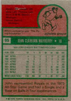 John Mayberry  baseball card collectible - Main Image 2
