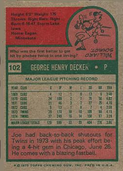 Joe Decker  baseball card collectible - Main Image 2