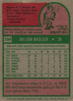 Bill Madlock  baseball card collectible - Main Image 2