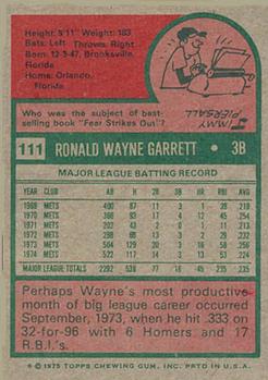 Wayne Garrett  baseball card collectible - Main Image 2