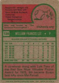 Bill Lee  baseball card collectible - Main Image 2