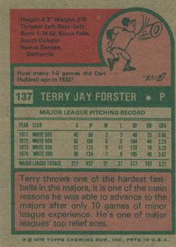 Terry Forster  baseball card collectible - Main Image 2