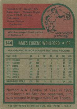 Jim Wohlford  baseball card collectible - Main Image 2