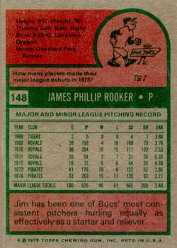 Jim Rooker  baseball card collectible - Main Image 2