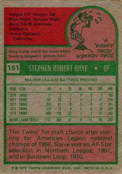 Steve Brye  baseball card collectible - Main Image 2