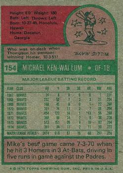 Mike Lum  baseball card collectible - Main Image 2
