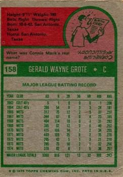 Jerry Grote  baseball card collectible - Main Image 2