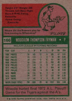 Woodie Fryman  baseball card collectible - Main Image 2