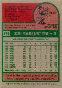 Cesar Tovar  baseball card collectible - Main Image 2