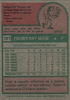 Fred Beene  baseball card collectible - Main Image 2