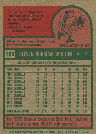 Steve Carlton  baseball card collectible - Main Image 2