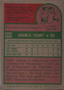 Robin Yount  baseball card collectible - Main Image 2
