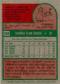 Tom Grieve  baseball card collectible - Main Image 2