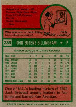 Jack Billingham  baseball card collectible - Main Image 2