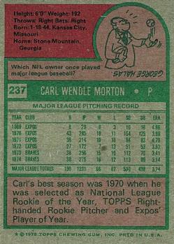 Carl Morton  baseball card collectible - Main Image 2
