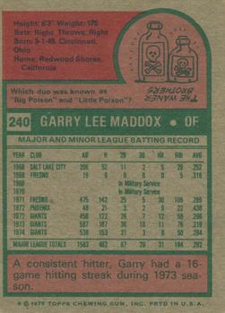 Garry Maddox  baseball card collectible - Main Image 2