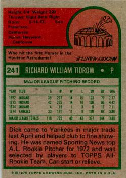 Dick Tidrow  baseball card collectible - Main Image 2