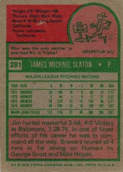 Jim Slaton  baseball card collectible - Main Image 2
