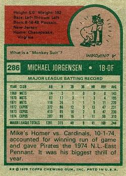 Mike Jorgensen  baseball card collectible - Main Image 2