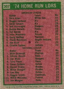 1974 Home Run Leaders (Dick Allen / Mike Schmidt)  baseball card collectible - Main Image 2