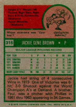 Jackie Brown  baseball card collectible - Main Image 2