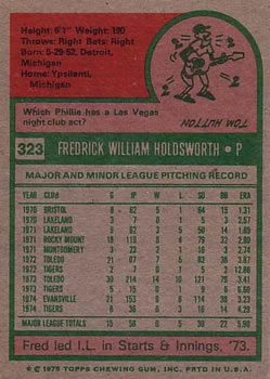 Fred Holdsworth  baseball card collectible - Main Image 2