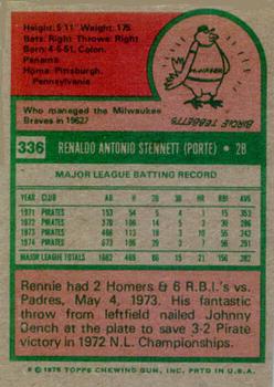 Rennie Stennett  baseball card collectible - Main Image 2